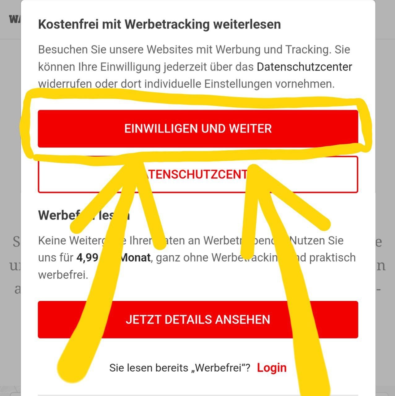 Скріншот карти WAZ з підказкою, куди натискати